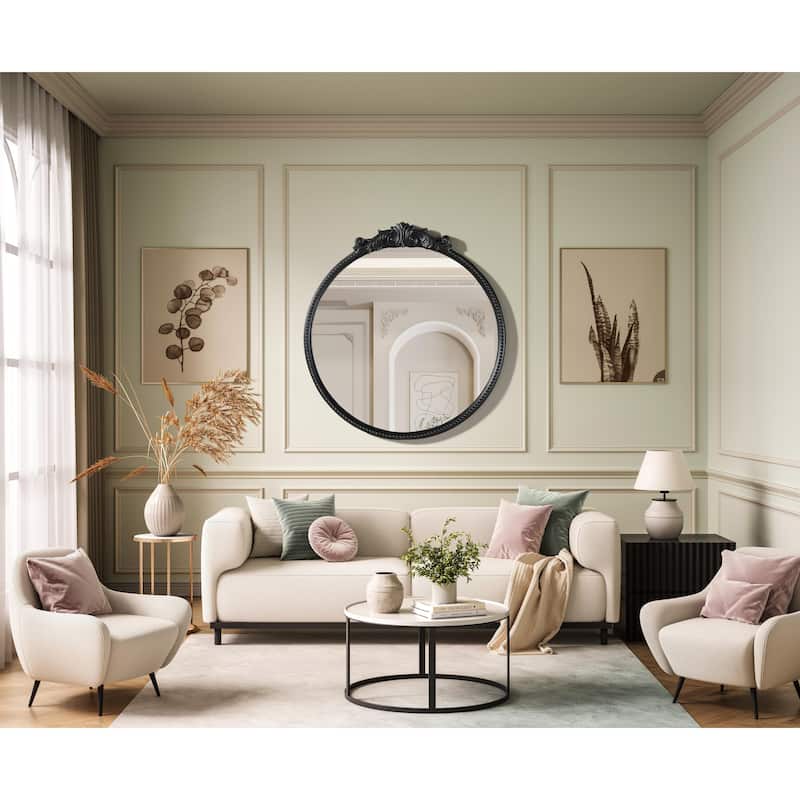 Isabeau Vintage Round Resin Mirror