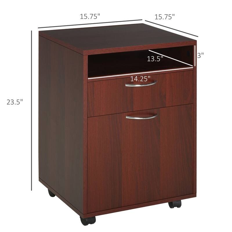 Mobile Storage Cabinet Organizer w/Drawer,Printer Stand with Castors