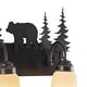 preview thumbnail 10 of 11, Bozeman 2-Light 16.75 in. W Burnished Bronze Rustic Cabin Bathroom Vanity Lighting Fixture, Amber Flake Glass Shade, Bear, Trees