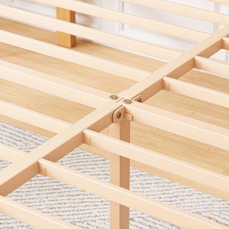 35 Inch Solid Bamboo Bed Frame with Headboard, Durable & Aesthetic Bedroom Upgrade