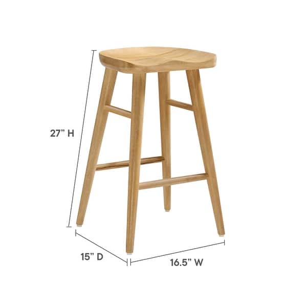 dimension image slide 2 of 3, Saville Backless Wood Counter Stools - Set of 2