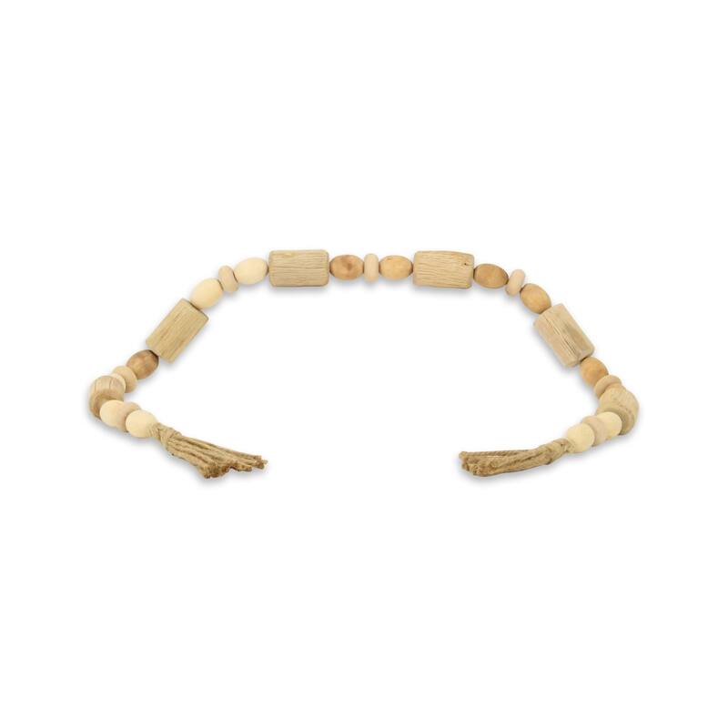 Wooden Bead Tassel Hanging Door Curtain Decoration - 40" - Brown