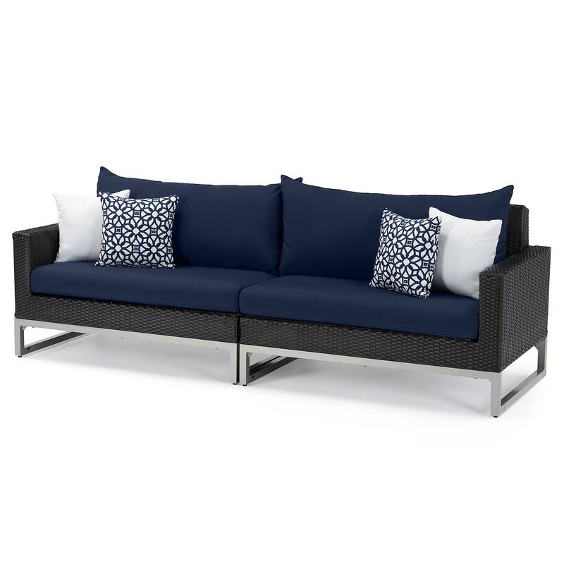 Milo Espresso 8 Piece Sunbrella Outdoor Patio Motion Seating Set