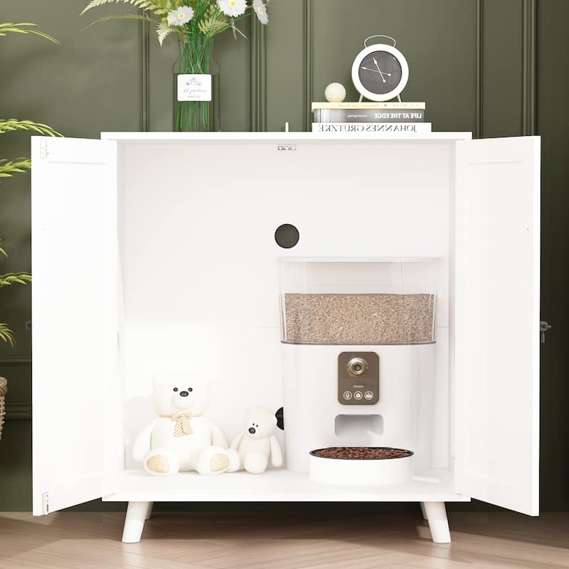 Cat Litter Box Enclosure Cat House Side Table Door Cabinet Bookcase
