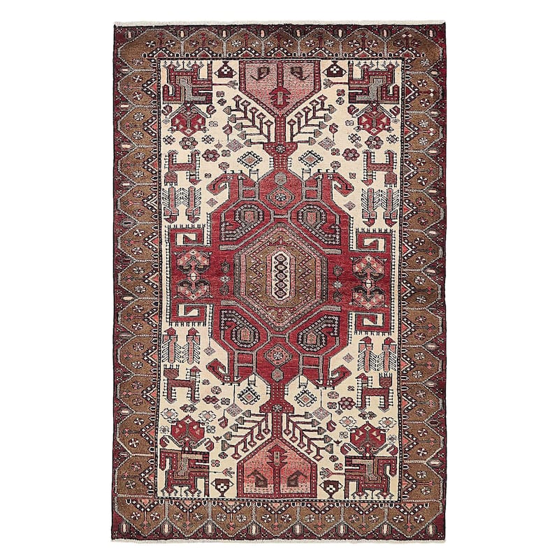 ECARPETGALLERY Hand-knotted Anadol Cream Wool Rug - 4'4 x 6'10