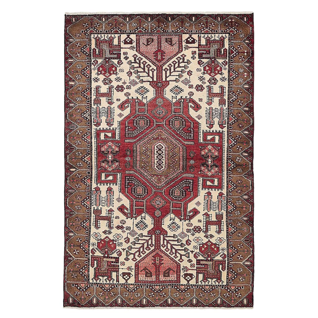 ECARPETGALLERY Hand-knotted Anadol Cream Wool Rug - 4'4 x 6'10