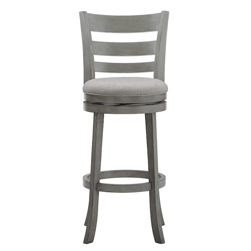 Verona Linen Ladder Back Swivel Bar Stool by iNSPIRE Q Classic