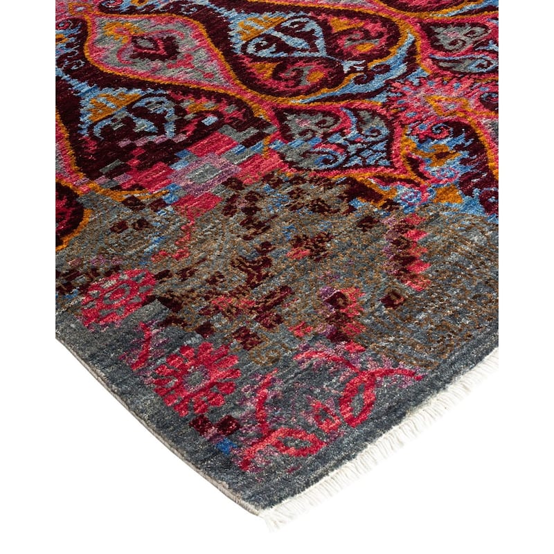 Overton Hand Knotted Wool Vintage Inspired Modern Contemporary Suzani Multi Area Rug - 3' 2" x 5' 2"