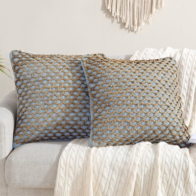 Boho Living Jada Braided Cotton/Jute Throw Pillows