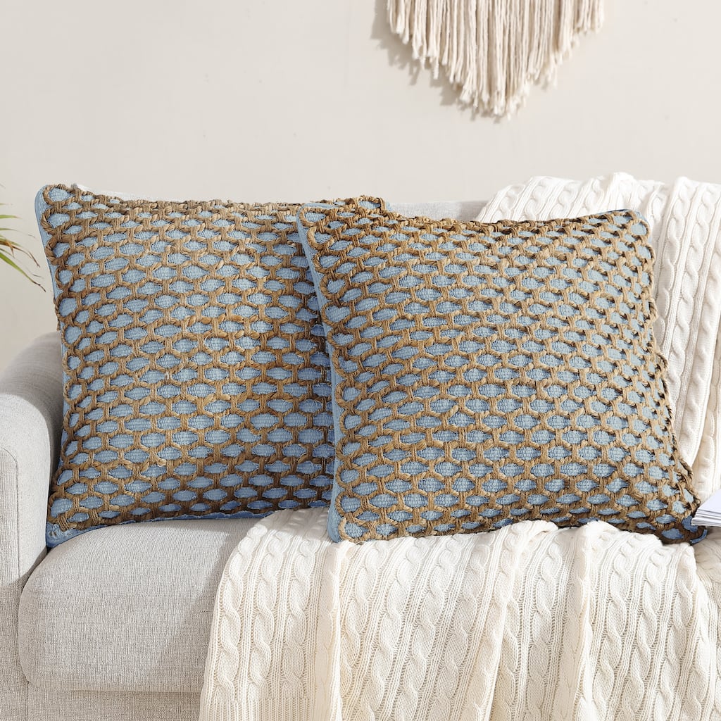 Boho Living Jada Braided Cotton/Jute Throw Pillows
