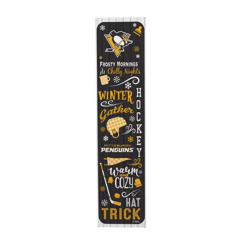 47" Double Sided Seasonal Porch Leaner, Pittsburgh Penguins - 47" x 11.25"