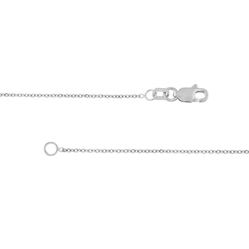 Curata 10k White Gold 1.05mm Diamond Cut Cable Chain Necklace (Lobster)