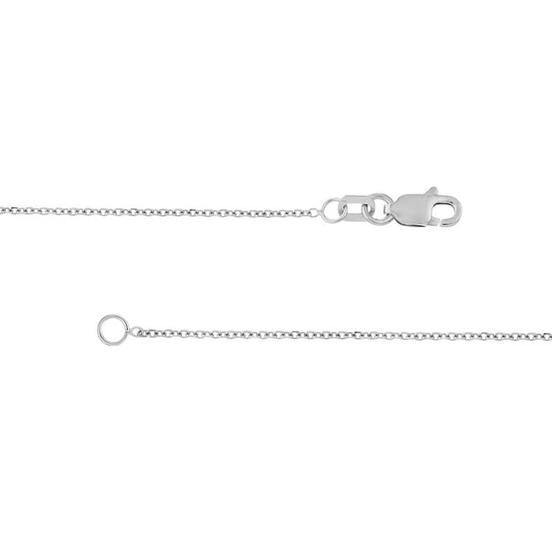 Curata 14k White Gold 1.05mm Diamond Cut Cable Chain Necklace (Lobster)