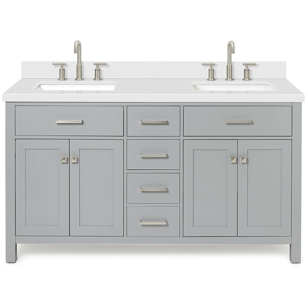 Ariel H061DWQRVO Bristol 61" Free Standing Double Rectangular Basin