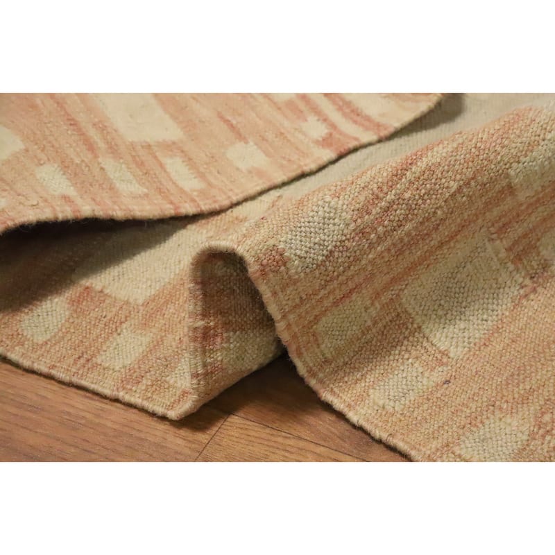 Hand Woven Oriental 100% Wool Carpet Southwestern Tribal Green Kilim Area Rug - 5' 0'' X 2' 11''
