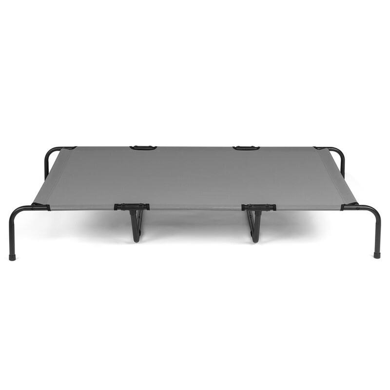 60 in. x 37 in. Iron Frame Gray Mesh Surface Outdoor Dog Cot - 60 in. x 37 in. x 9 in. - Grey
