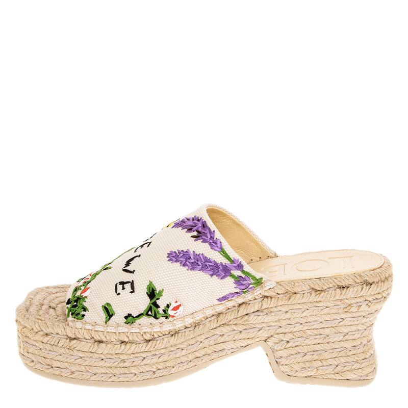 Loewe Petal Espadrille Platform Slides