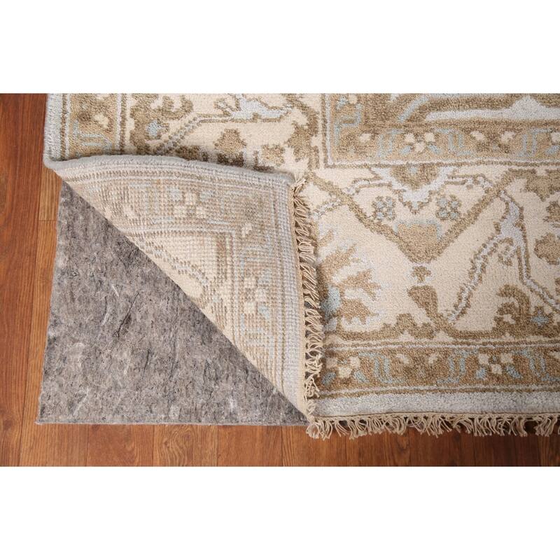 Grey Transitional Oushak Indian Area Rug Handmade Wool Carpet - 8'1"x 9'11"