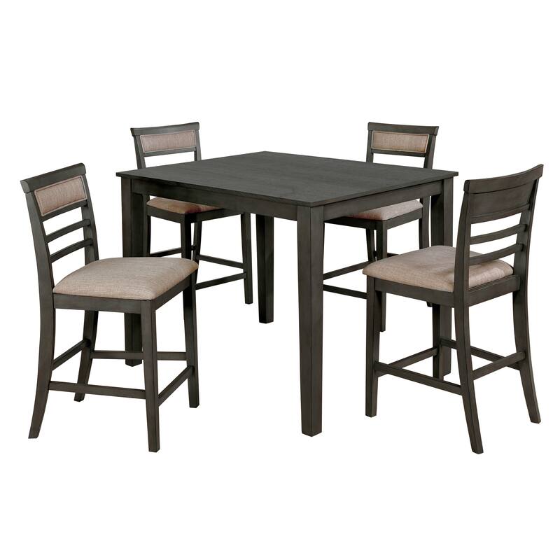 Yevana Contemporary Solid Wood 5-Piece Counter Height Dining Set by Furniture of America
