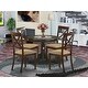 preview thumbnail 1 of 12, 5-Piece Dining Set - Small Kitchen Table and 4 Chairs - Cappuccino Finish (Seat Type Option) ANBO5-CAP-C
