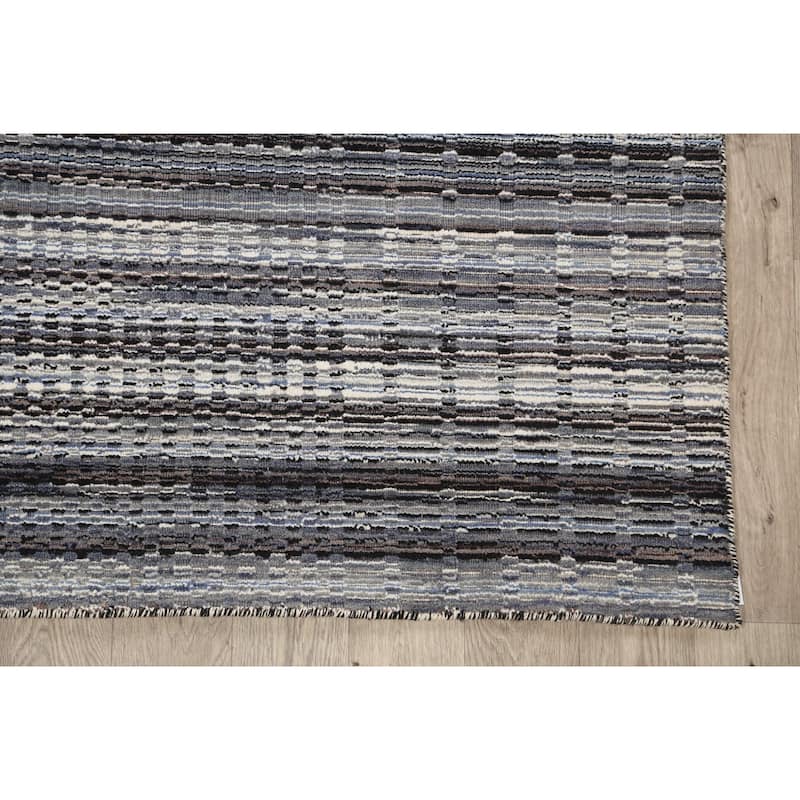 Geometric Modern Moroccan Oriental Wool Area Rug Handmade Carpet - 4'10" x 7'11"