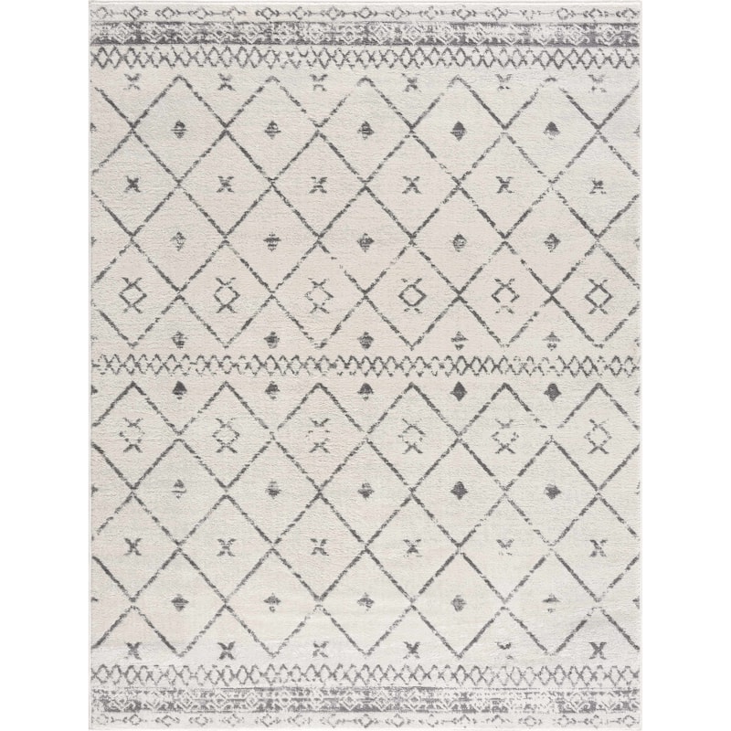 Hauteloom Tigris Modern Traditional Abstract Farmhouse Neutral Grey / Beige Area Rug