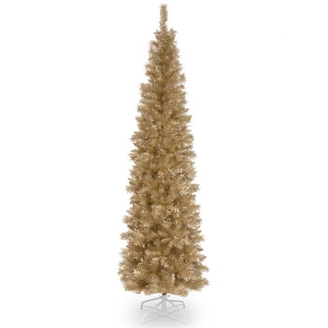 7-foot Champagne Gold Tinsel Tree