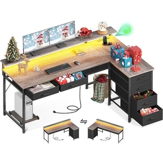 53" L Shaped Desk with 7 File Drawers - Bed Bath & Beyond - 42698397