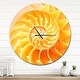 preview thumbnail 8 of 8, Designart 'Yellow Nautilus Shell' Oversized Coastal Wall CLock