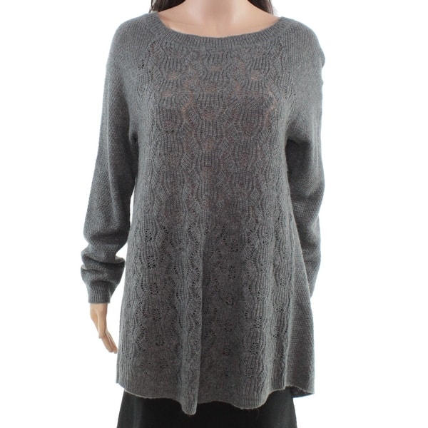Caslon Women S Sweater Gray Size Medium M Split Back Boat Neck Knitted Caslon Women S Sweater Gray Size Medium M Split Back Boat Neck Knitted