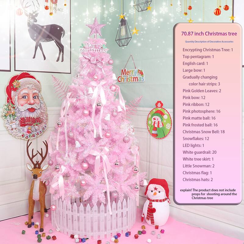 Artificial Christmas Tree - Pink Finish, Holiday Decor