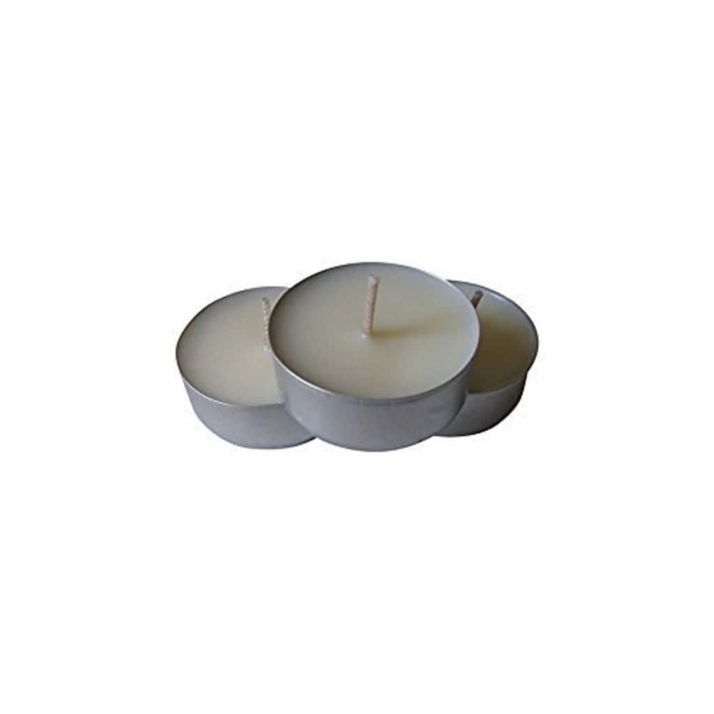 Pack of 50 Gray and White Kosher Soy Wax Tin Tealight Candles