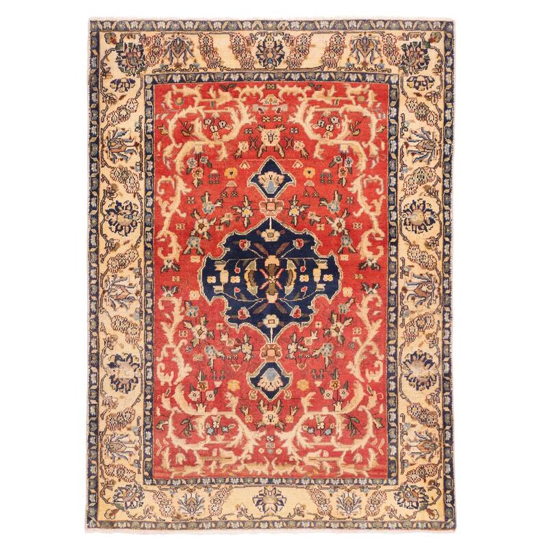 ECARPETGALLERY Hand-knotted Anadol Light Red Wool Rug - 4'7 x 6'5
