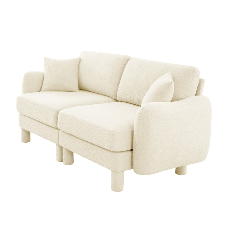 Loveseat Sofa, 78" 2-Seater Upholstered Couch Modern Sectional Couches with Shell-shaped Armrests for Living Room