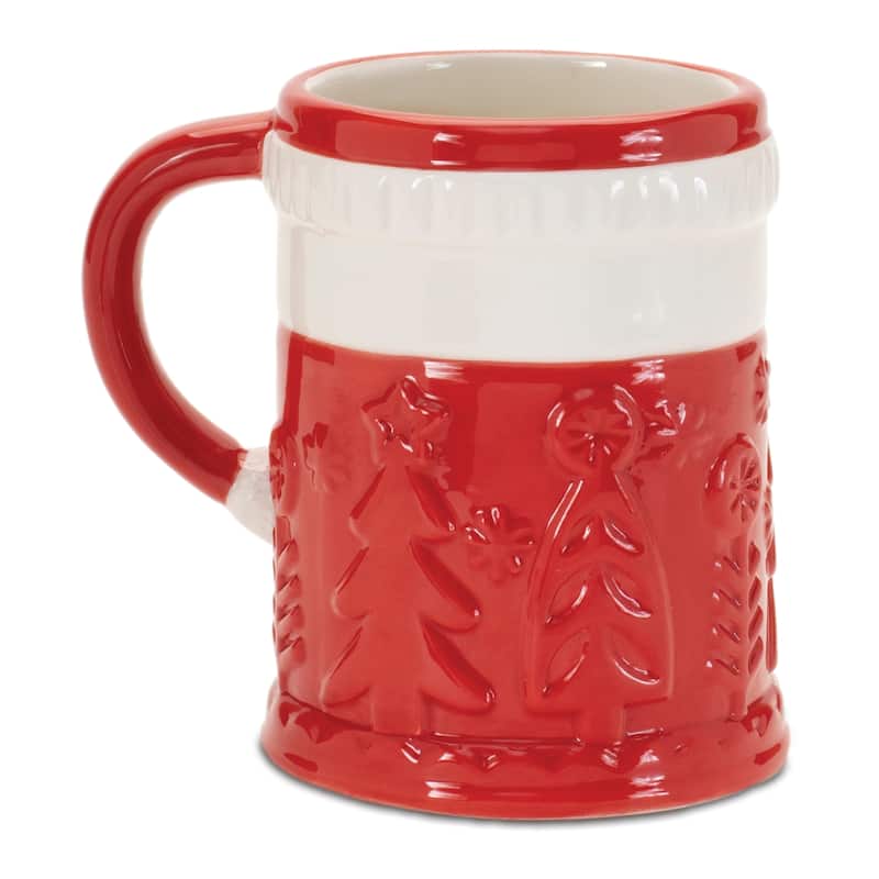 Dolomite Santa Coffee Mug Set of 2 with Glossy Holiday Finish
