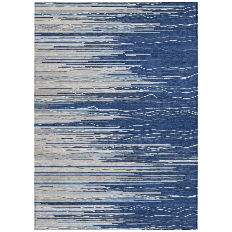 HomeRoots Striped Transitional Rectangle Outdoor Rug