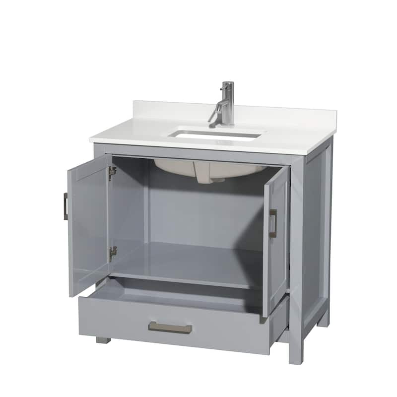 Sheffield 36-inch Single Vanity, Single Hole Quartz Top