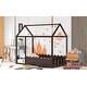 preview thumbnail 21 of 25, Kids Twin Size Wood Bed House Frame with Roof and Fence