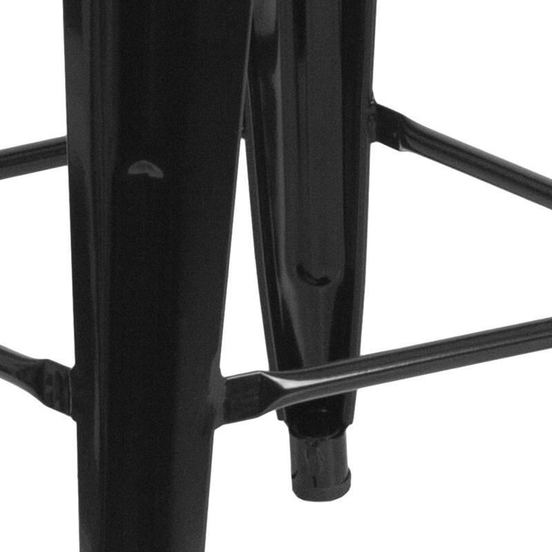 24" High Backless Metal Indoor-Outdoor Counter Height Stool w/Square Seat