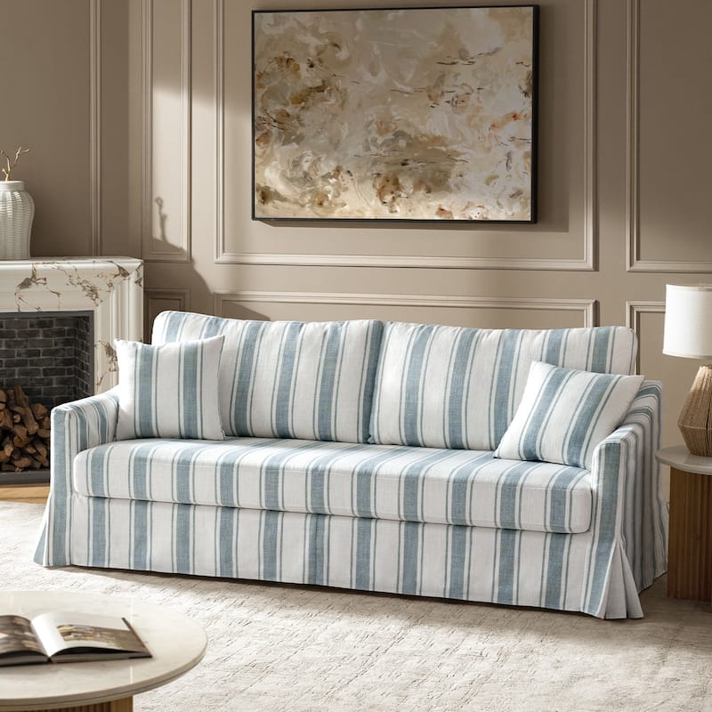 Volkhard 80.5" Modern Slipcovered Sofa With Removable Back Cushion By HULALA HOME