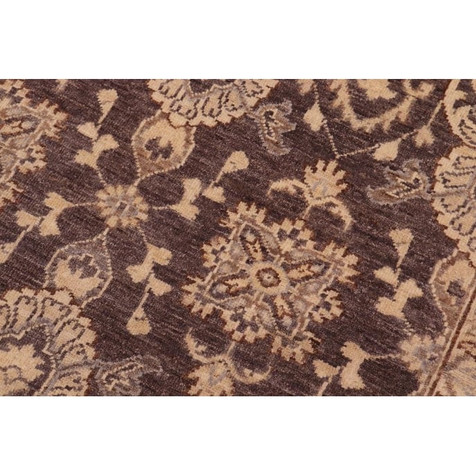 Boho Chic Ziegler Kolby Charcoal Beige Hand-Knotted Wool Rug - 7'10'' x 9'8''