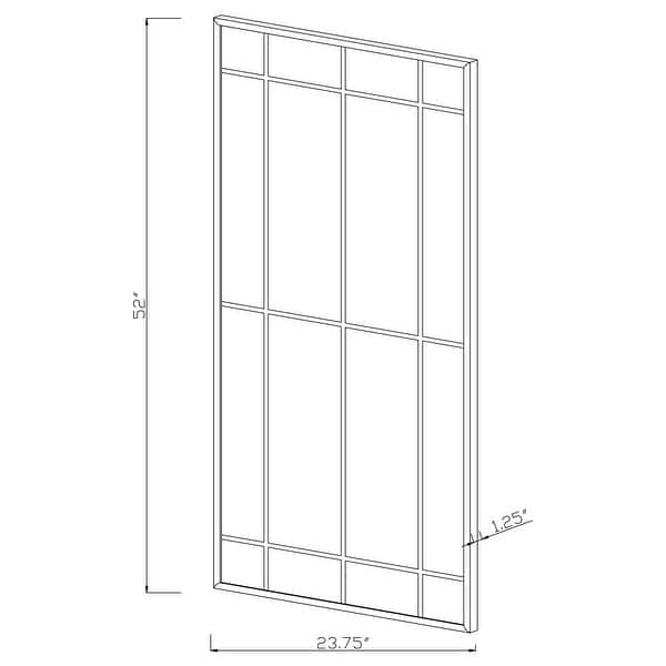 Annetta 24 x 52 Inch Window Pane Floor or Wall Mirror Black