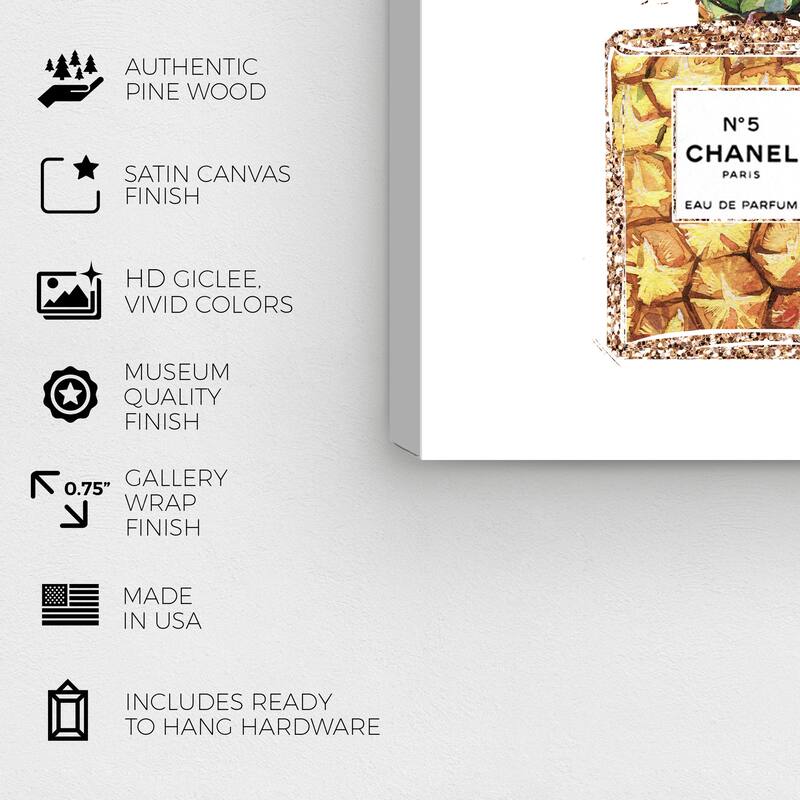 Wynwood Studio 'Pineapple Parfum' Fashion and Glam Wall Art Canvas Print Perfumes - Green, Yellow