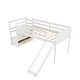 preview thumbnail 10 of 19, Twin Low Loft Bed with Stairs and Slide, White