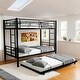 preview thumbnail 1 of 25, Sturdy Metal Twin Bunk Bed, Noise Reduced with Safety Guardrail Black