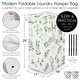 preview thumbnail 5 of 4, Sweet Jojo Designs Green Boho Floral Leaf Boy Girl Gender Neutral Foldable Laundry Hamper with Handles White Bohemian Watercolor