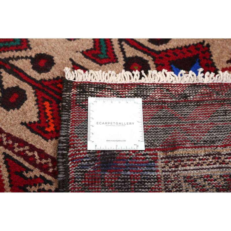 ECARPETGALLERY Hand-knotted Baluch Tan Wool Rug - 3'5 x 6'0