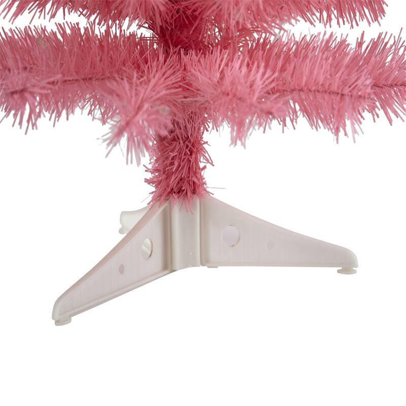 2' Pre-Lit Pink Artificial Christmas Tree, Warm Clear LED Lights - 2 Foot