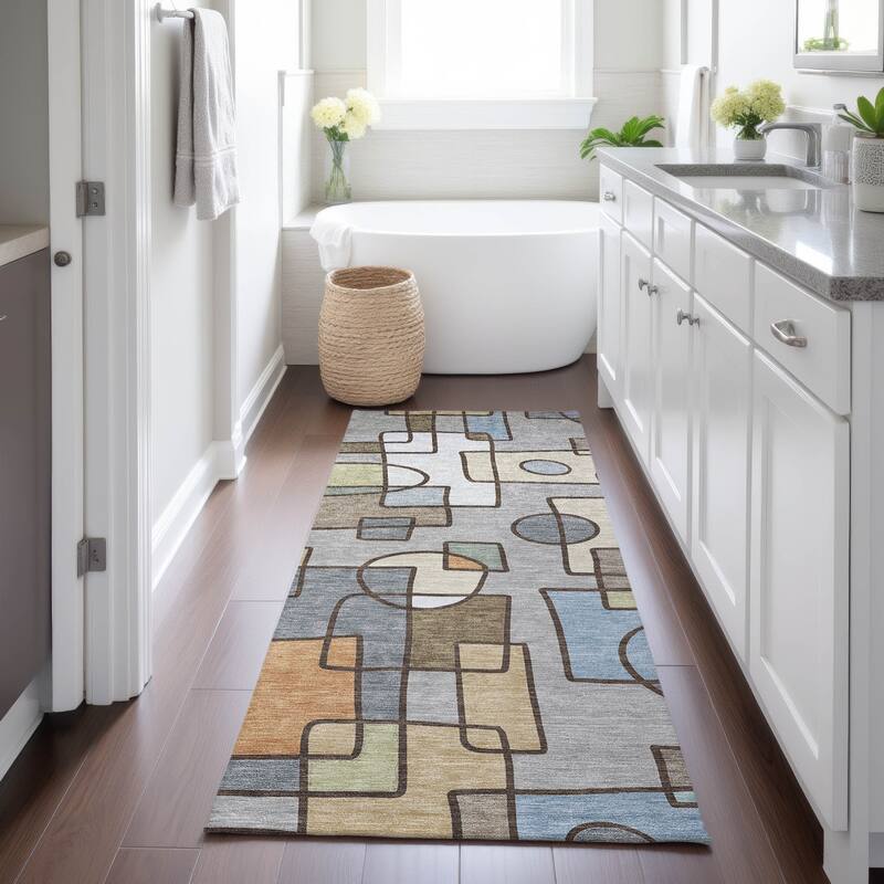 Machine Washable Indoor/ Outdoor Contemporary Prenner Chantille Rug