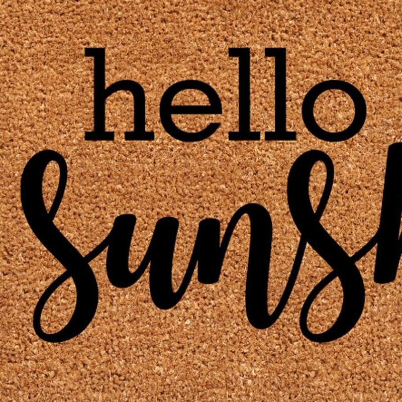 HomeRoots 24" X 36" Brown And Black Hello Sunshine Outdoor Coir Door Mat - 24.00' X '36.00